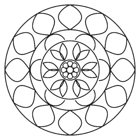 Moonflower mandala, a colouring page