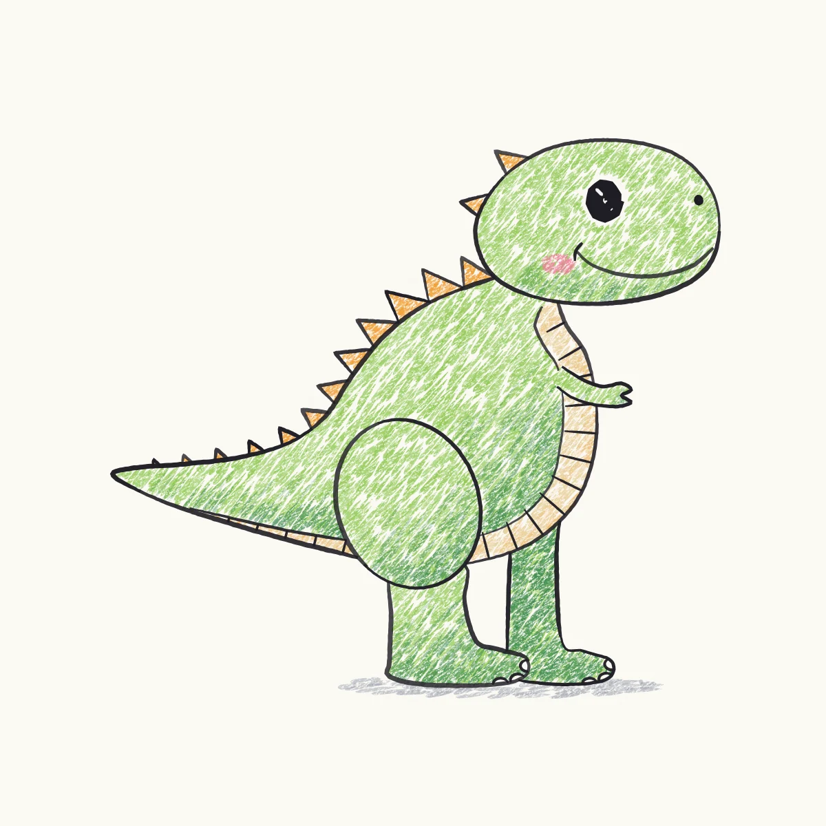 Baby Dinosaur, the finished drawing