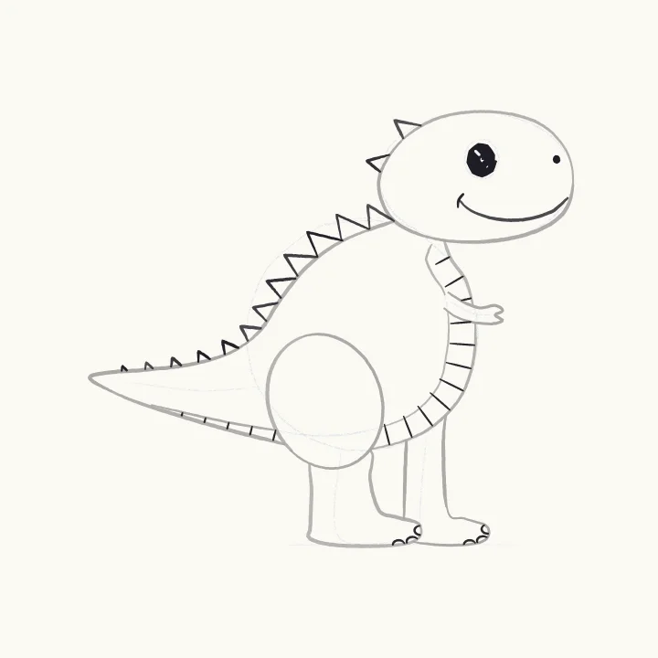Step 4: Face, spikes and belly lines