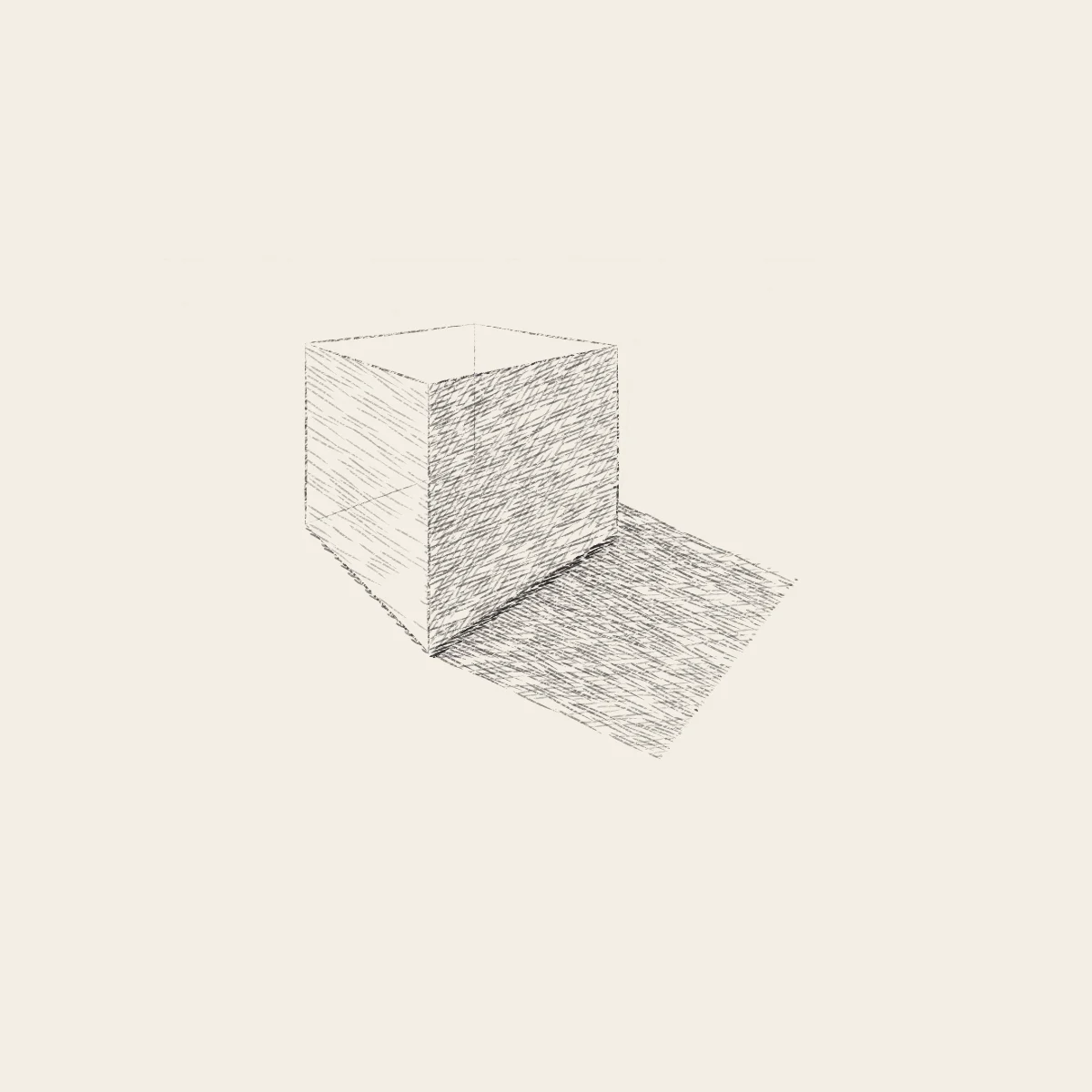 A Box in Two-Point Perspective, the finished drawing