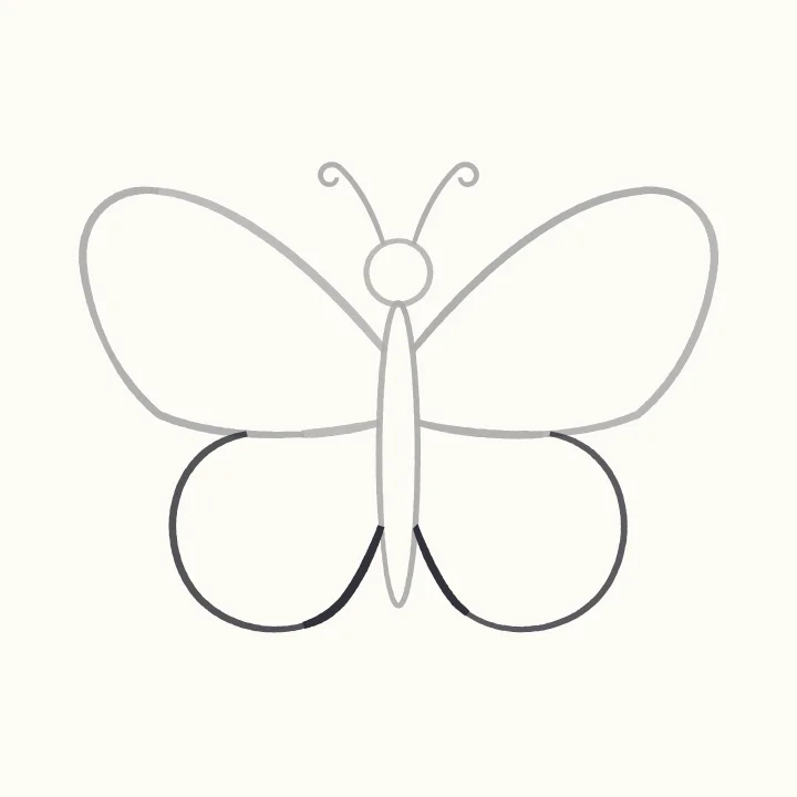 Step 3: Two smaller bottom wings