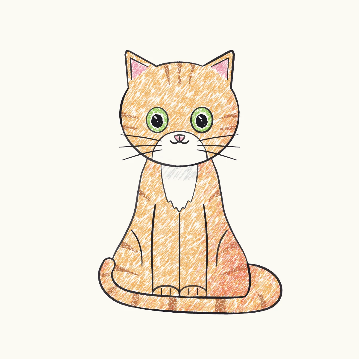 Cartoon Cat, the finished drawing