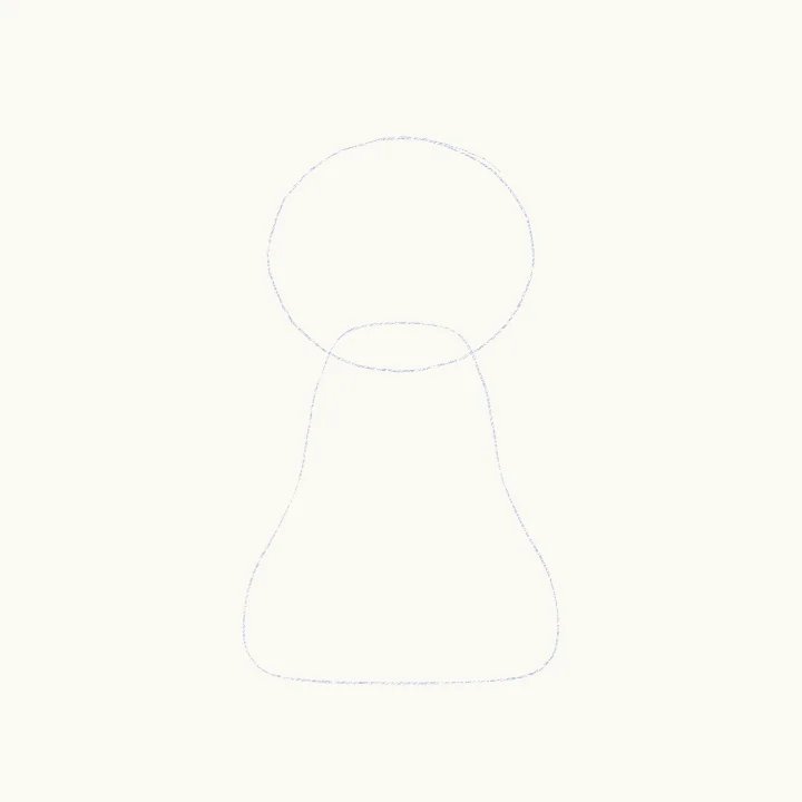 Step 1: A circle and a pear