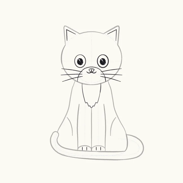 Step 4: Face, whiskers and chest