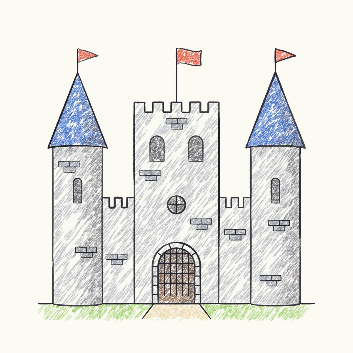 Fairy-Tale Castle, the finished drawing