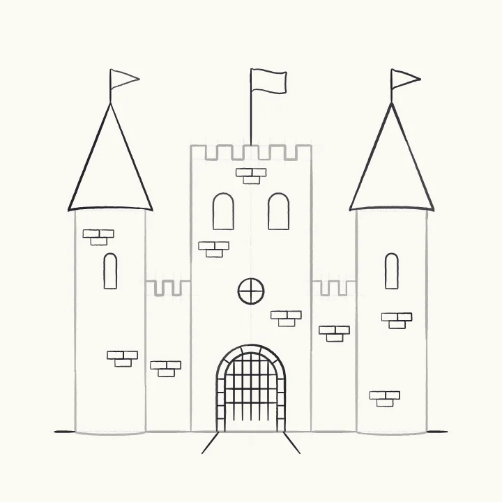 Step 4: Roofs, gate and windows