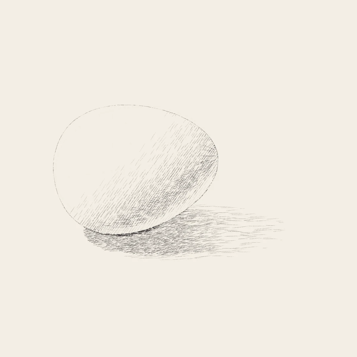 An Egg and Its Shadow, the finished drawing