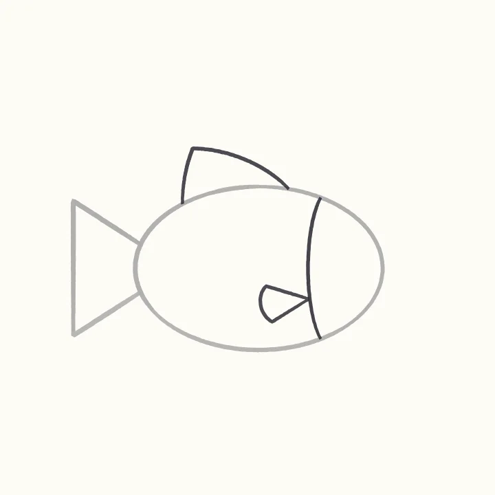 Step 3: Head line and fins