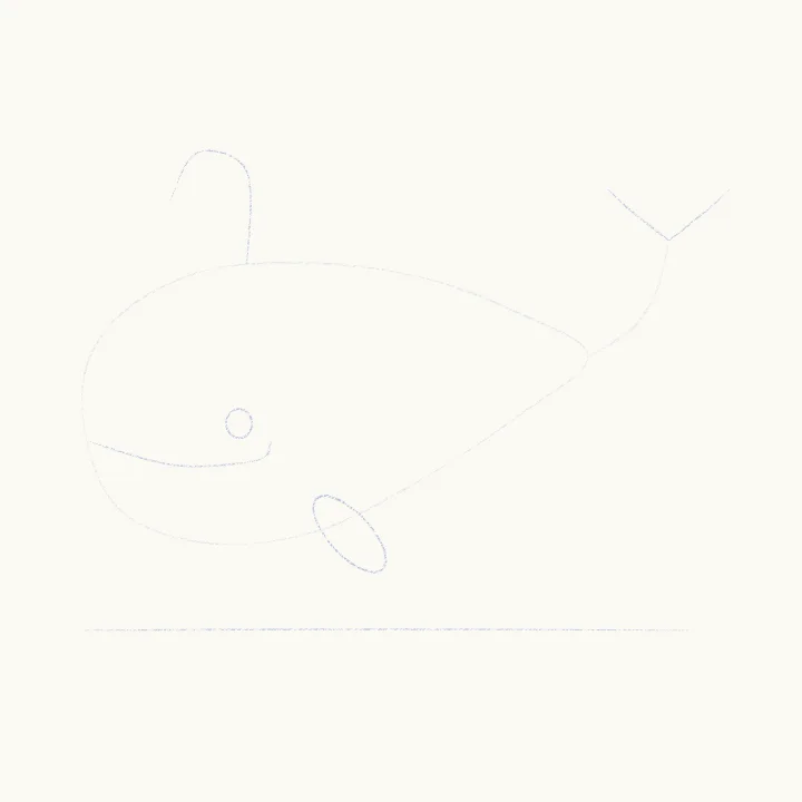 Step 2: Tail, flipper and a smile line