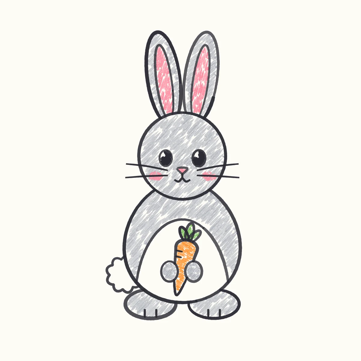 Hoppy Bunny, the finished drawing