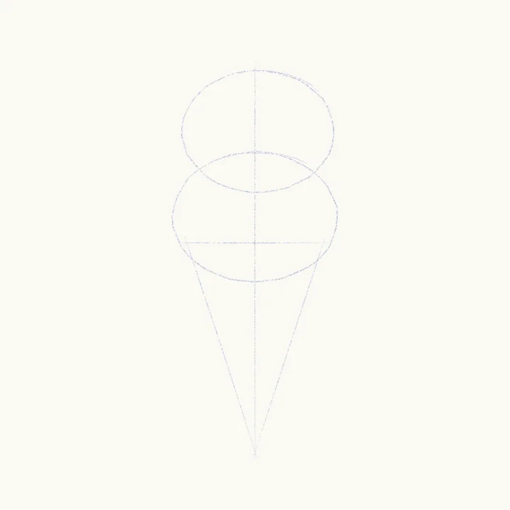 Step 1: A triangle and two circles