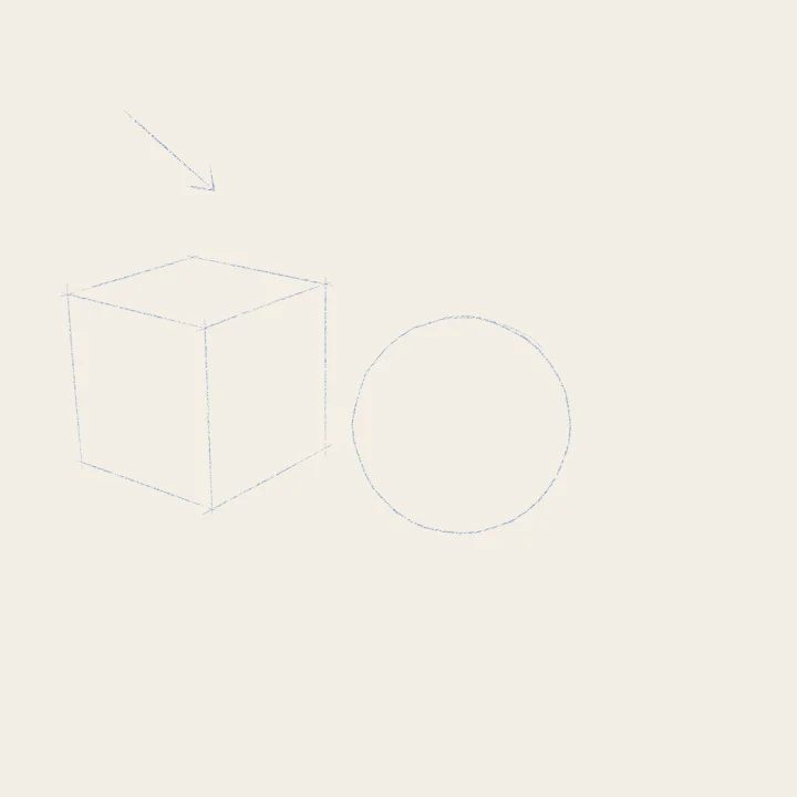 Step 1: One lamp, two objects