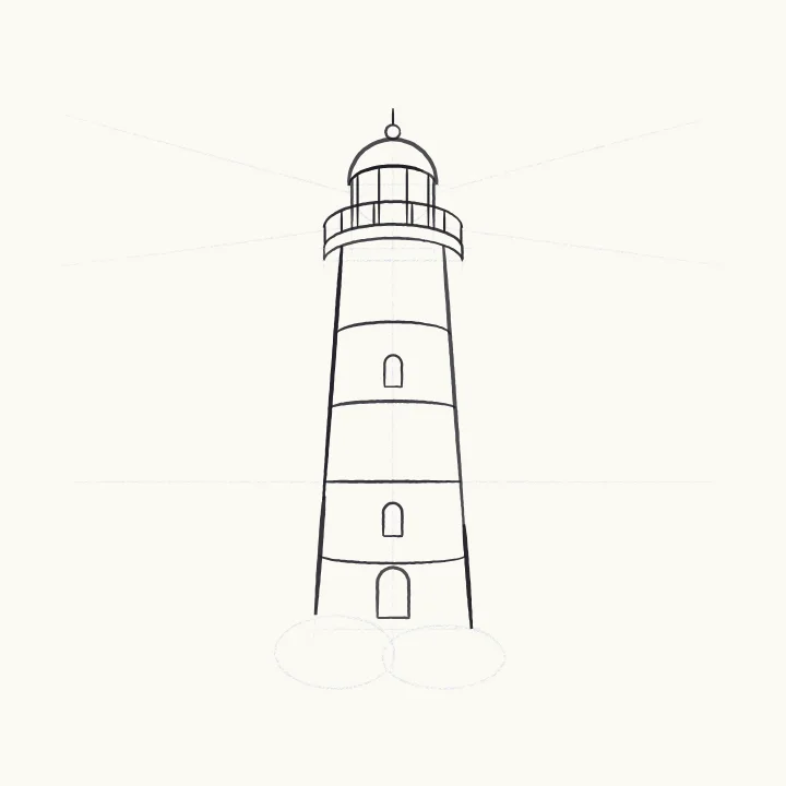 Step 4: Ink the lighthouse