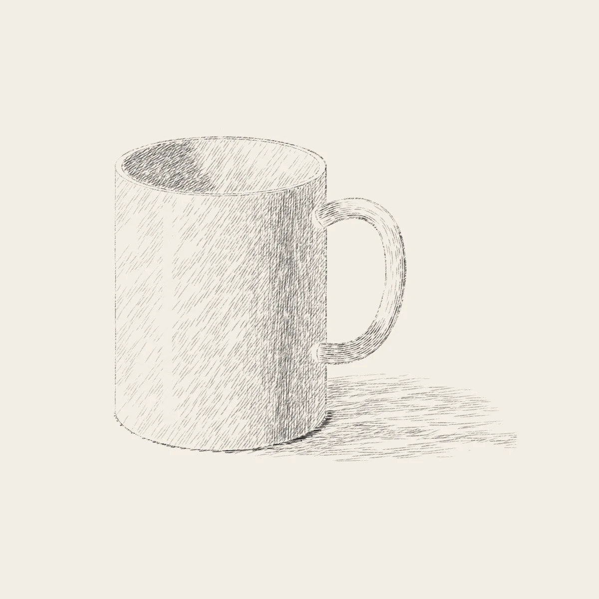 A Coffee Mug, the finished drawing