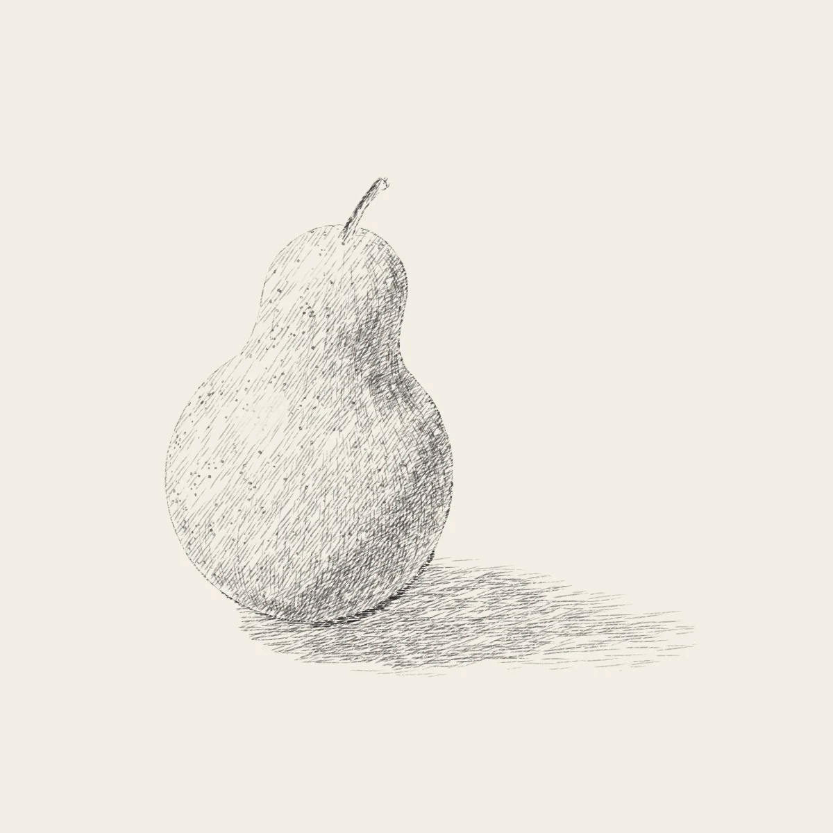 A Pear, the finished drawing