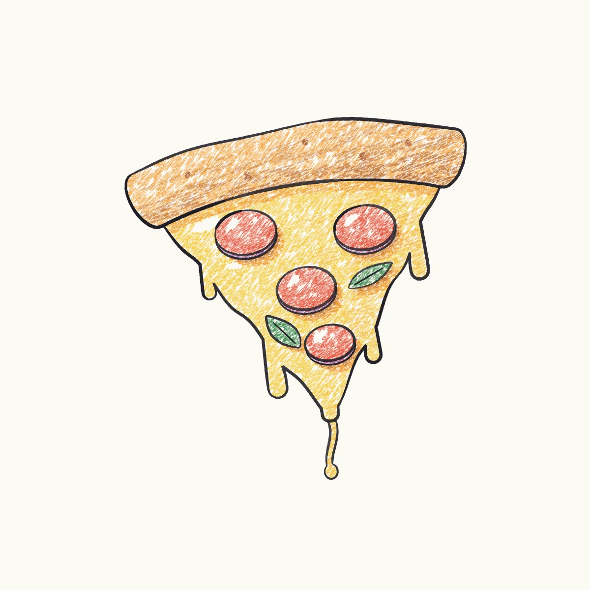 Pizza Slice, the finished drawing