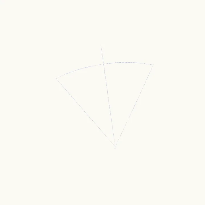 Step 1: A triangle with a curved top