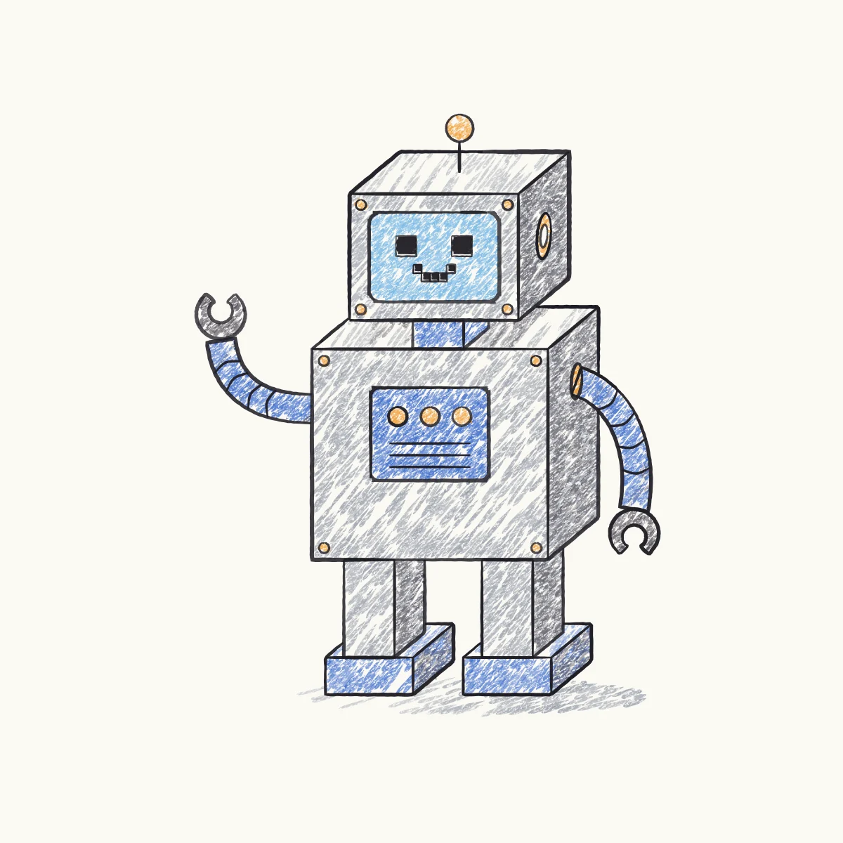 Robot Buddy, the finished drawing