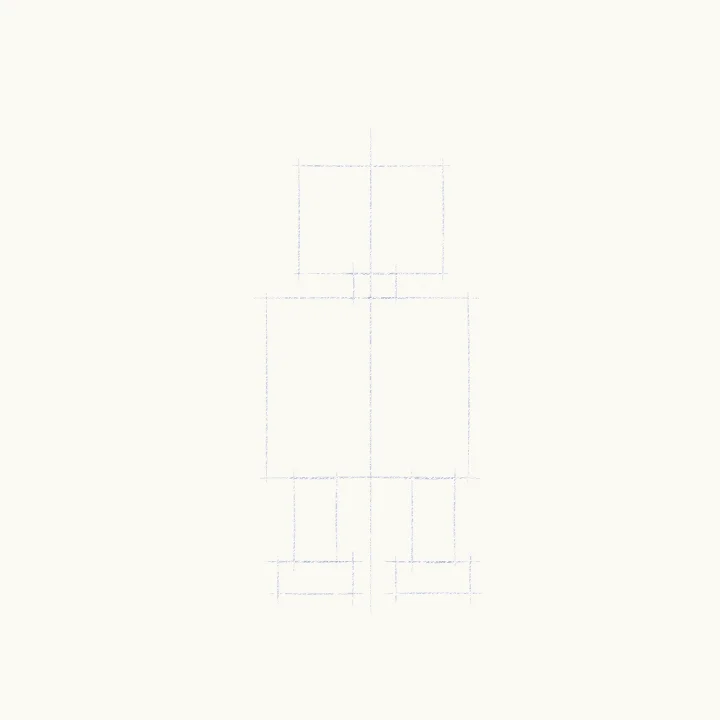 Step 1: Flat rectangles first