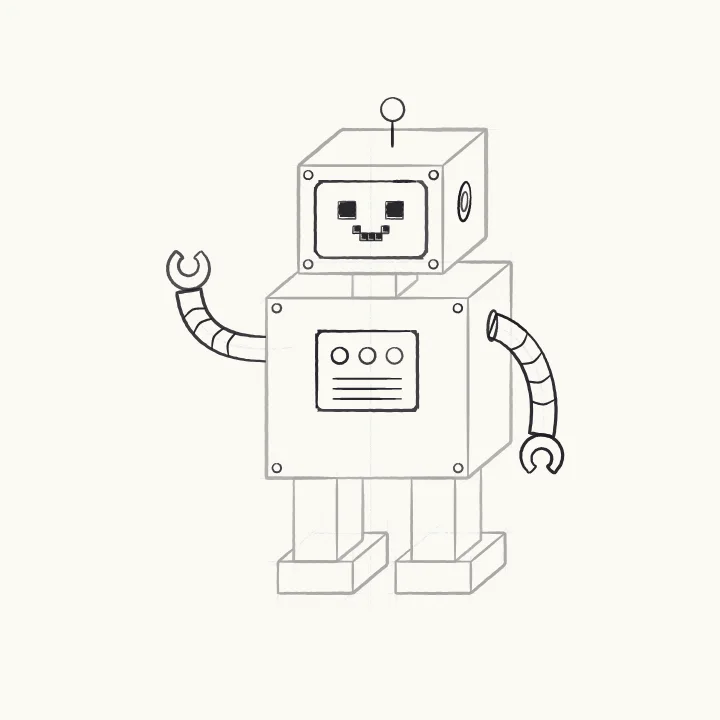 Step 4: Face, antenna and arms