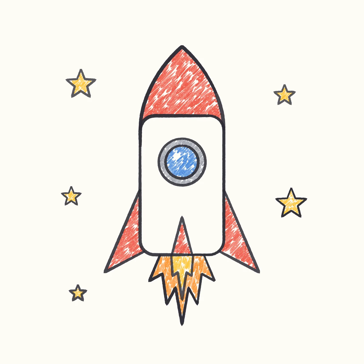 Rocket Ship, the finished drawing