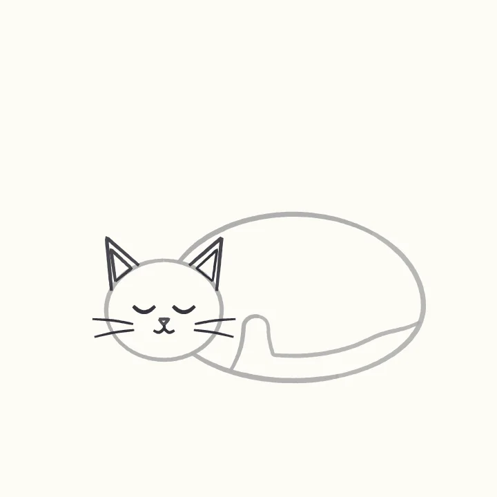Step 4: Ears and a sleepy face