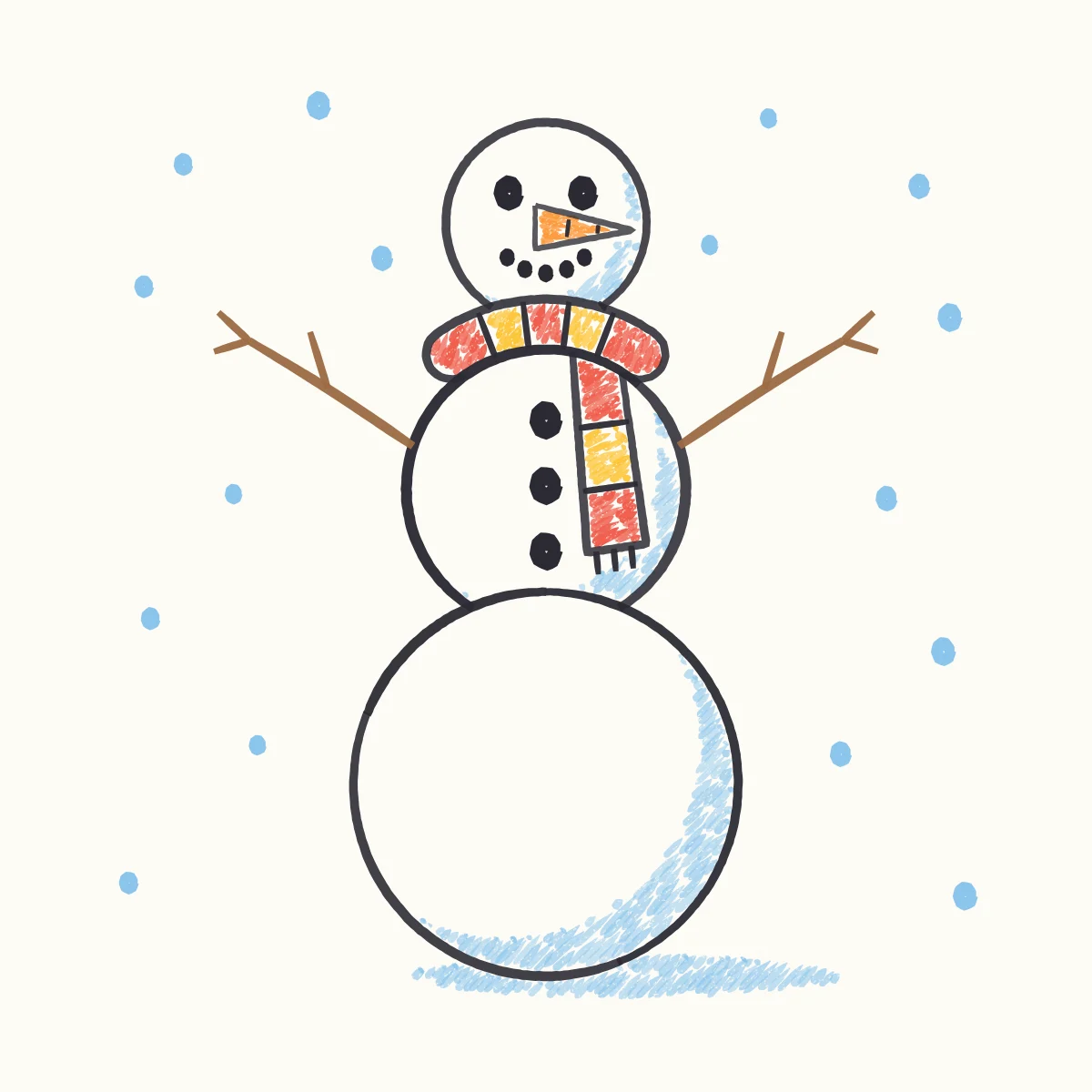 Snowman, the finished drawing