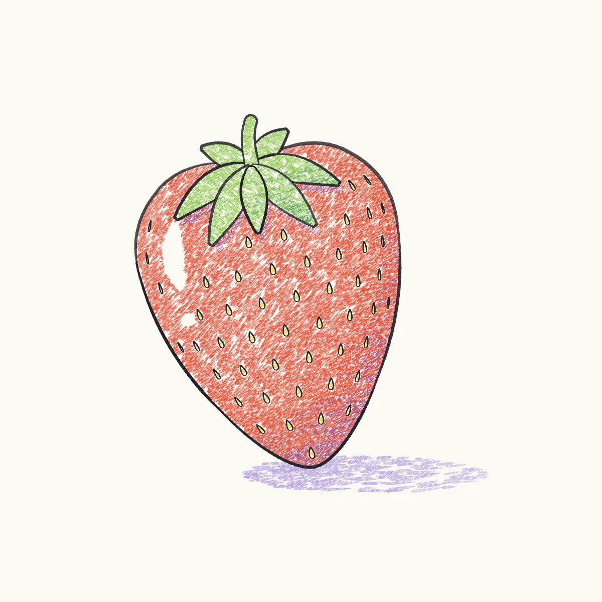 Strawberry, the finished drawing