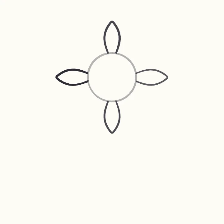 Step 2: Petals like a clock