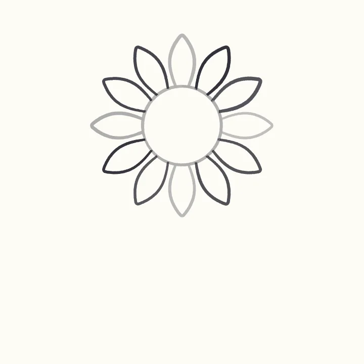 Step 3: Petals in between