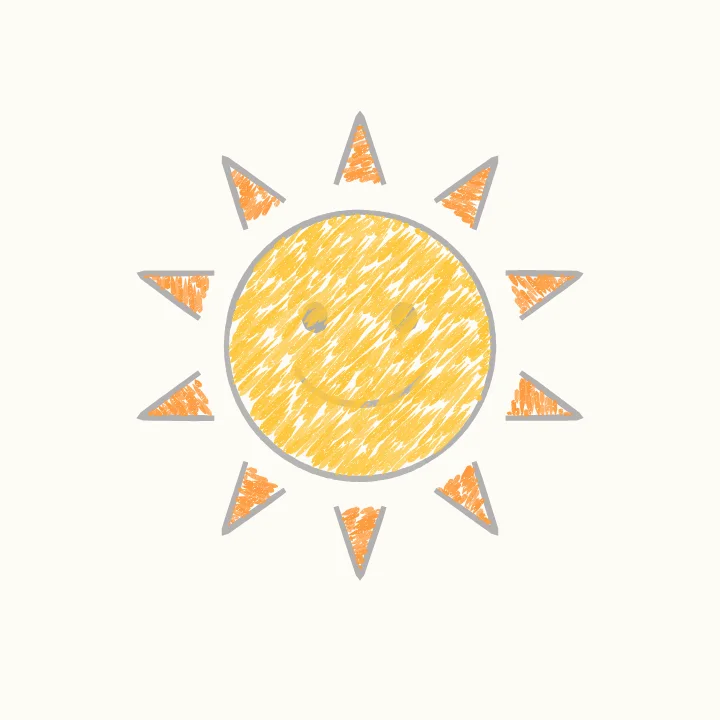 Step 4: Colour the sun