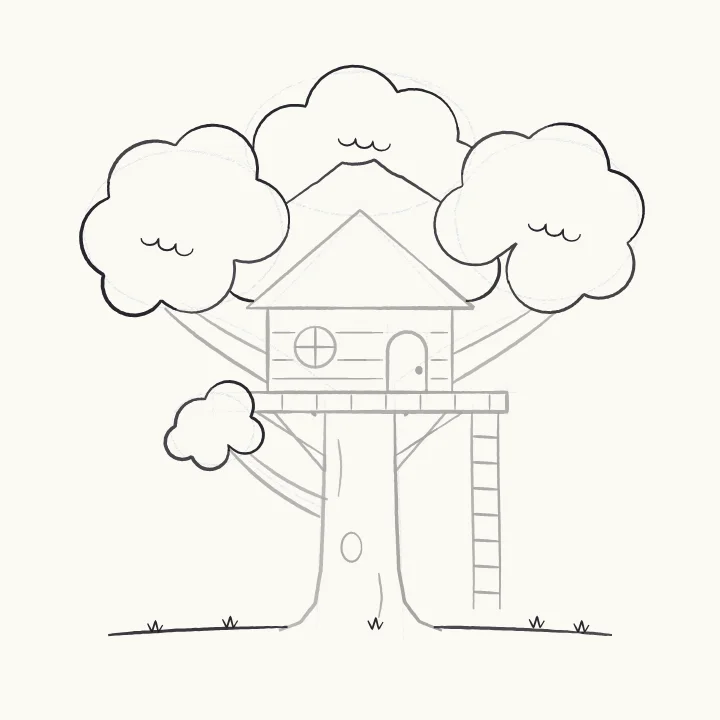Step 5: Clouds of leaves